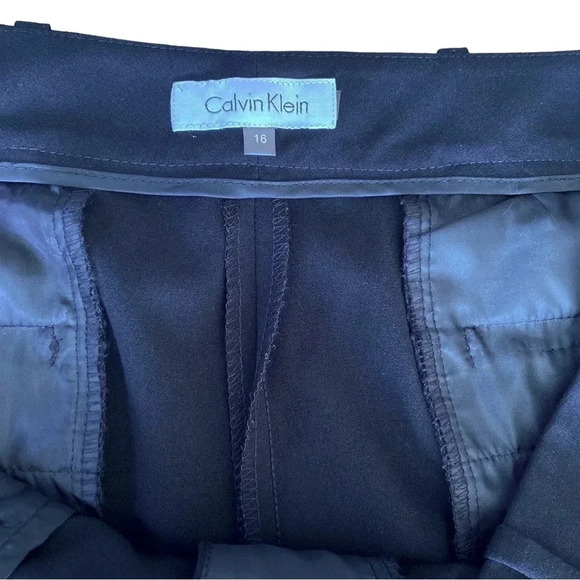 Calvin Klein, Tailored Straight-Leg Pants, Size 16, Black - Picture 3 of 9